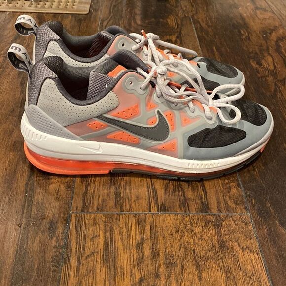 Nike Air Max Genome Mens Size 9.5 Light Bone Grey Bright Mango CW1648-004 EUC - Picture 1 of 13